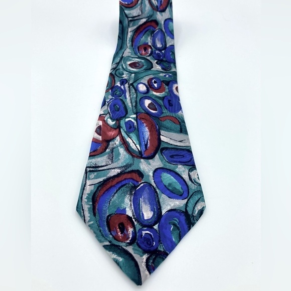 La Fenice 100%‎ silk abstract pattern tie. Extra long. - Picture 2 of 7